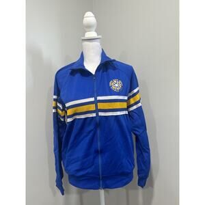 Vintage 80s 1986 Empire State Games Buffalo Track Jacket Yellow Blue Size 6